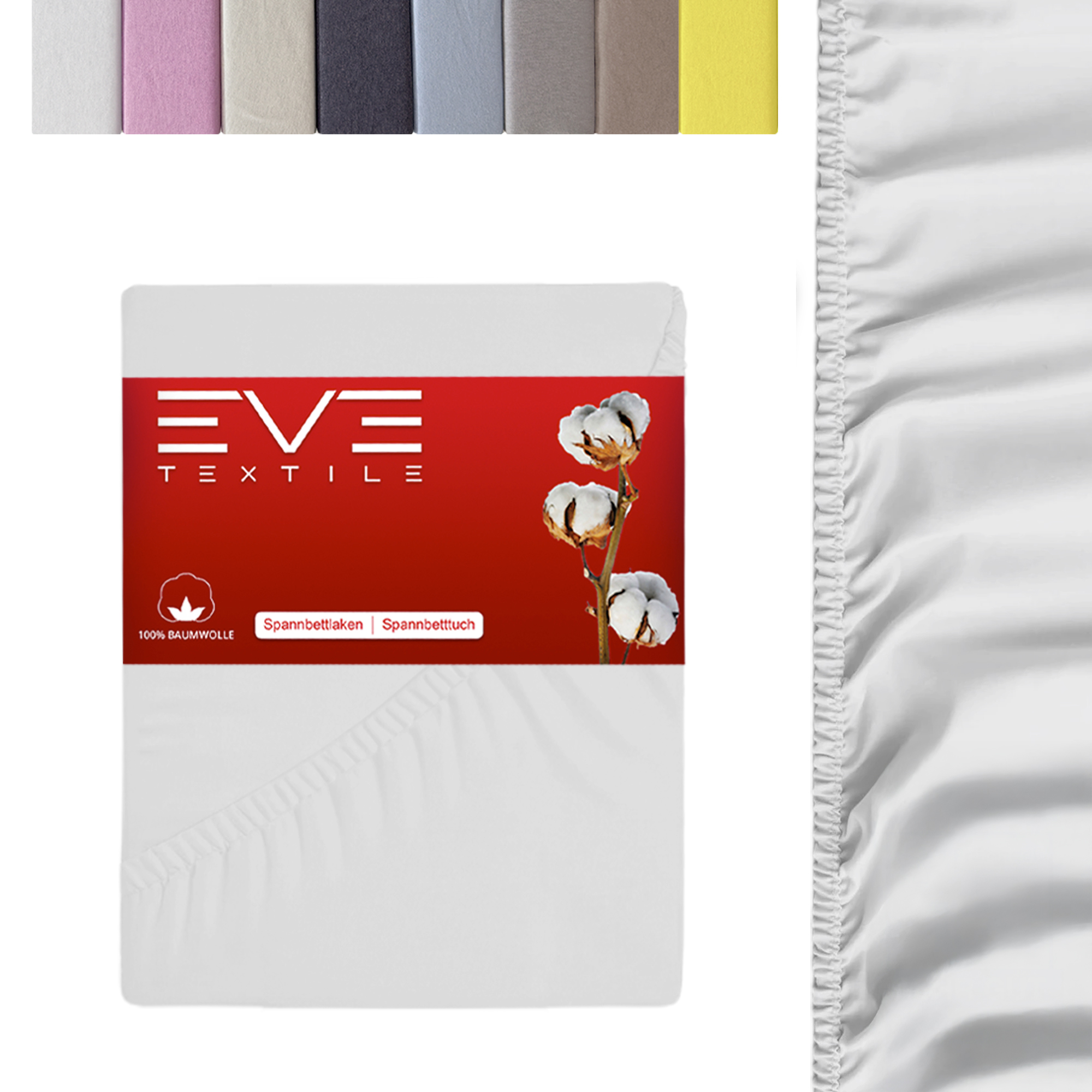 Eve Textile® Jersey Spannbettlaken 100x200 cm